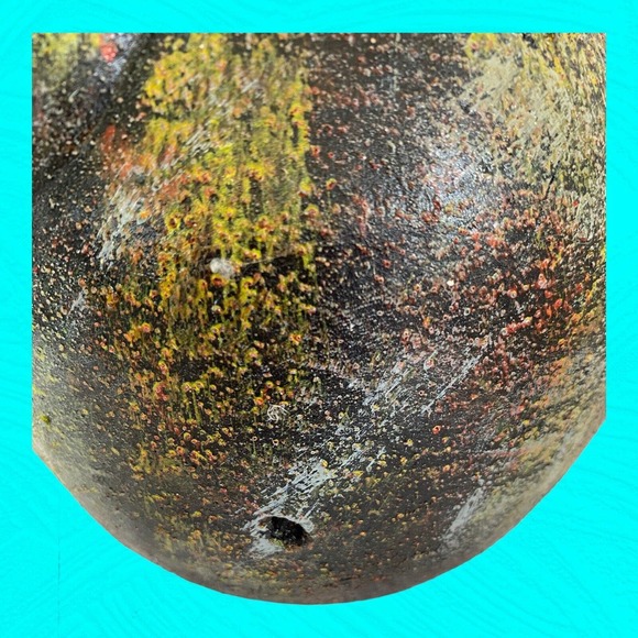 Vtg Peruvian Folk Art Pottery Figurine Chulucanas 10” Black Multicolor Overwash - Picture 9 of 11